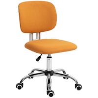vinsetto silla de escritorio giratoria tapizado de tela altura ajustable estilo moderno naranja   aosom espana