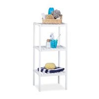 estante de bano de bambu con 3 estantes blanca 60 cm