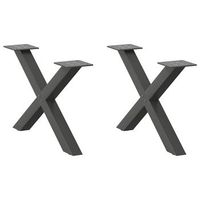 patas para mesa de centro en forma de x 2 unidades antracita 60 x 30-31 cm acero vidaxl