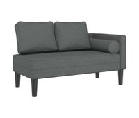 vidaxl sofa divan con cojines tela gris oscuro