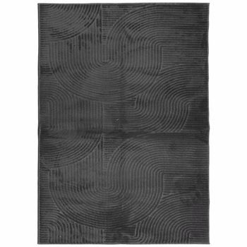 Alfombra Pelo Corto Look Escandinavo Iza Antracita 240x340 Cm Vidaxl