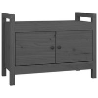 banco de recibidor madera maciza de pino gris 80x40x60 cm vidaxl