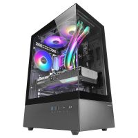 mars gaming mc-xo semitorre atx doble cristal templado ventilador frgb 120mm doble camara negro