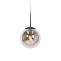 lampara colgante art deco negra con cristal ahumado