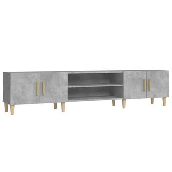 Mueble De Tv | Mueble De Salón | Mesa De Tv Madera Contrachapada Gris Hormigón 180x31,5x40 Cm