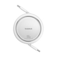 baseus free2draw cable de carga rapida retractil 100w usb-c a usb-c 1m blanco