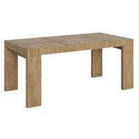 mesa rectangular extensible para 6 a 12 personas l 160 a 264 cm madera clara ribo-soporte 2 pies