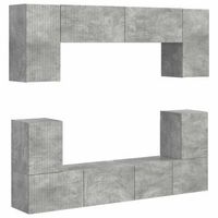 conjunto de mueble de tv 5 uds gris concreto vidaxl