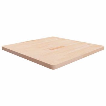 Tablero De Mesa Cuadrada Madera De Roble Sin Tratar 90x90x4 Cm Vidaxl