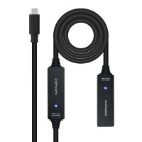 cable usb-c nanocable 10011312 10m prolongador usb 32 gen1 con amplificador negro
