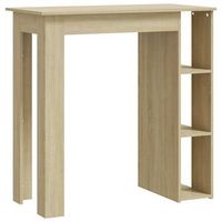 mesa bar con estante contrachapada roble sonoma 102x50x1035 cm vidaxl