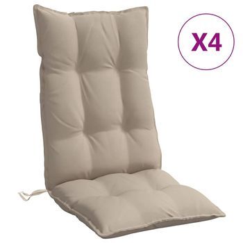 Cojines De Silla Con Respaldo Alto 4 Uds Tela Oxford Gris Taupe Vidaxl