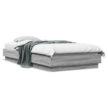 Cama Para Adulto | Cama Individual | Estructura De Cama Madera De Ingeniería Gris Sonoma 90x200 Cm