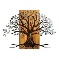 decoracion pared de madera willow-382a nogal marron 80x58 cm