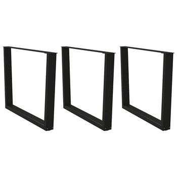 Patas Para Mesa De Comedor En Forma De V (3 Unidades), Color Negro, 100 X (72-73,3) Cm, Acero Vidaxl