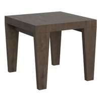 mesa extensible cuadrada pequena 90x90246 cm kristo patas en v-color marron