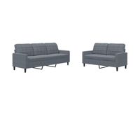 vidaxl juego de sofas con cojines 2 piezas terciopelo gris oscuro