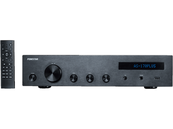 Amplificador estéreo - Fonestar AS170Plus, Bluetooth, Reproductor USB, 300W, Negro