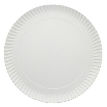 Platos De Cartón Cartulina Blancos (27ø) 400 Unidades