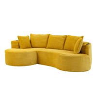 bogesofa de pana amarillo   aosom espana
