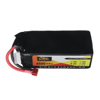 Batería ZOP Power 22.2V 6500mAh 60C 6S LiPo con conector T para coche RC