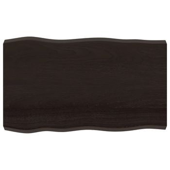 Tablero Mesa Madera Tratada Borde Vivo Marrón 100x60x(2-6) Cm Vidaxl