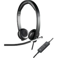 logitech h650e binaural diadema negro plata auric
