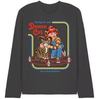 steven rhodes camiseta manga larga caring for your den cat para mujer