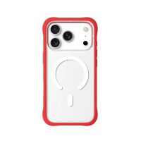 youngkit funda para iphone 17 pro max  carcasa magnetica dynamic ii transparente roja silicone diseno moderno y ajuste preciso