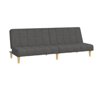 Sofá cama - sofá convertible de 2 plazas tela gris oscuro