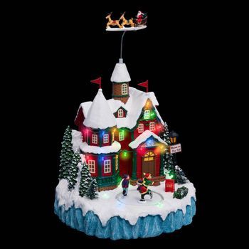 Aldea Luz Papá Noel Casa 22 Led H.34,5cm Musical