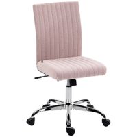 homcom silla de oficina sin reposabrazos silla de escritorio altura regulable y giratoria 360 43 x 56 x 89-99 cm rosa