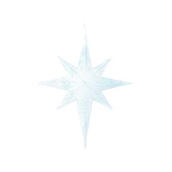 Decoración Figura Led Metal Blanco Forma De Estrella Algodón Interiores Exteriores Osma