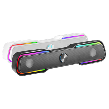 Mars Gaming MSBX, Barra de Sonido RGB, Bluethooth 5.0 + Jack 3.5, Sonido DSP 10W, Barra de Sonido Negro o Blanco