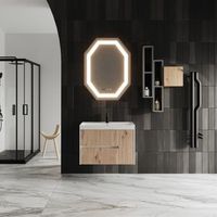 mueble de bano suspendido 80cm cortina roble dorado cannetato