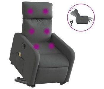 Sillón de masaje eléctrico reclinable - sillón relax elevable tela gris oscuro