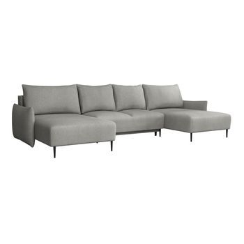 Sofá Rinconero Columbus 223, Gris, Función De Descanso, Caja De Ropa De Cama, 328x160x88cm