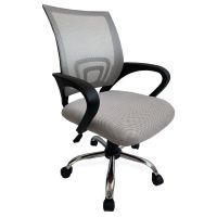 silla de oficina equip 651015 gris claro ergonomica respaldo malla base cromada