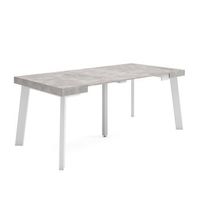mesa consola extensible mesa comedor plegable 180 para 8 comensales patas de madera estilo moderno cemento