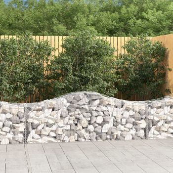 Cestas De Gaviones 5 Piezas | Gavión Para Piedras | Gavión Decorativo Forma De Arco Hierro 200x50x60/80 Cm Cfw492130