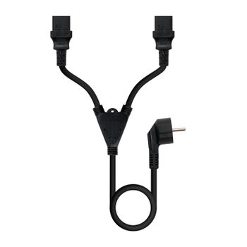 Nanocable Cable de Alimentación Schuko CEE7/7 Macho a 2xC13 Hembra 1.8m Negro
