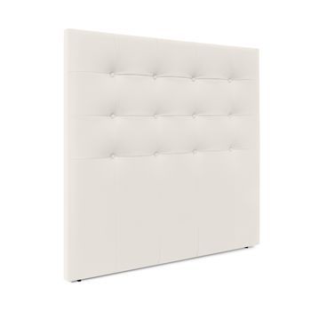 Cabecero De Polipiel Capitoné Hasta El Suelo 135x120cm Camas 120/135 - Blanco Hueso
