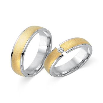 Alianzas 8 quilates oro blanco amarillo con diamante