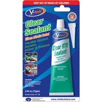 v-tech clear silicone sealant 75g