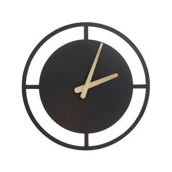 Reloj De Pared Colgante Decoración ⌀ 40 Cm Moderno Diseño Minimalista Sin Números Acero Negro Trient