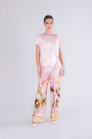 blusa de saten estampada pink gradient