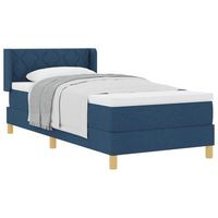 cama tipo box spring con cabecera manual azul 200 x 90 cm tela vidaxl