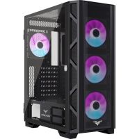 caja pc preyon nest meshy vidrio templado 4 ventiladores argb controlador mesh