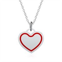 cadena con colgante corazon de plata 925 grabable
