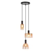 nettlife lampara colgante de cristal para mesa de comedor 3 luces diseno vintage industrial con altura ajustable para cocina y salon sin bombilla